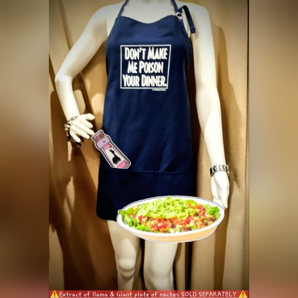 Humerous Apron for Cooking-Extract of Llama/Giant Plate O'Nachos Sold Seperately